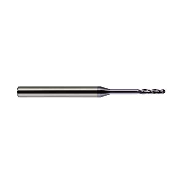 Miniature End Mill - Ball - Long Reach, Long Flute
